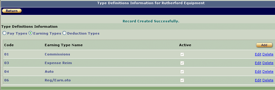 Image of Earning Types Information added